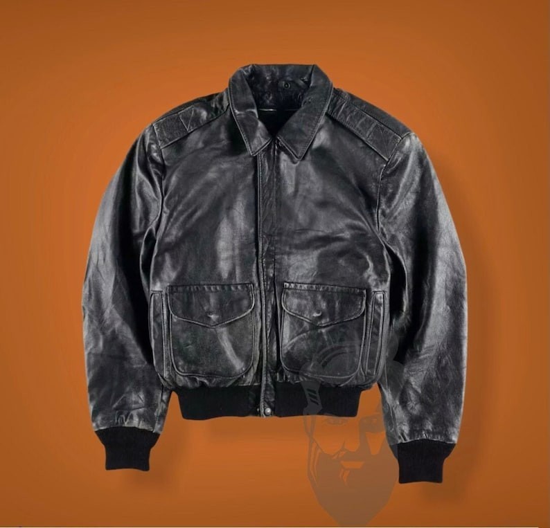 ジャケット・アウター 80s vintage A2 type real leather jacket Men's 80s A2 Flight Vintage Style Military Real Leather Jacket