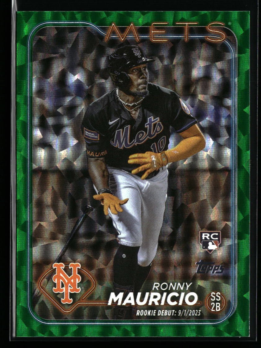 Ronny Mauricio 2024 Topps Update #US157 Green Crackle Foilboard #/499 RC Mets