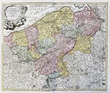 Flandria Vlaanderen Flandre Belgio Mappa Homann 1720