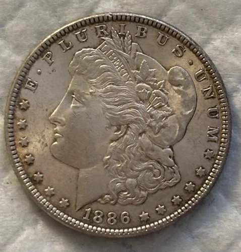 Morgan Silver Dollar 1886 Philadelphia Circulated $1 Coin KM#110 0.9 Fineness
