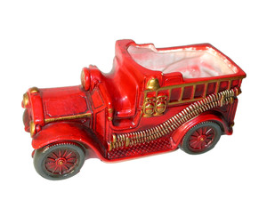 Big Red Fire Engine Truck NAPCOWARE Ceramic Figurine Planter Pot Japan C-9208