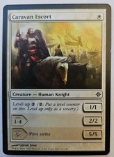 MTG Magic The Gathering Card Caravan Escort Creature Human Knight White Rise Of