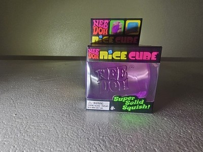 Schylling Nee Doh Nice Cube Super Solid Squish PURPLE Brand New