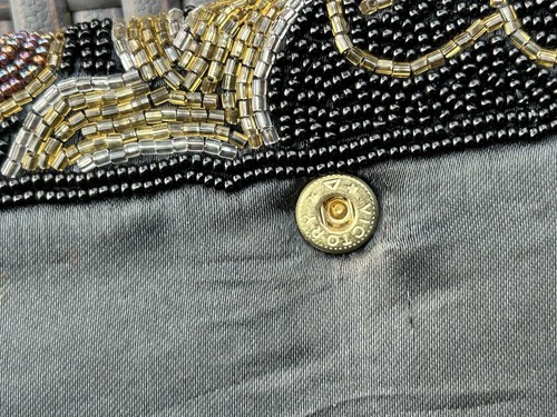 Vintage 1950s/60s Black and Multi-color Beaded Clutch Purse Evening Bag Clutch - Picture 4 of 7