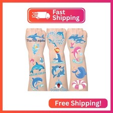 Lovarywow Dolphin Temporary Tattoos Stickers - 200 Dolphin Temporary Tattoo Kid