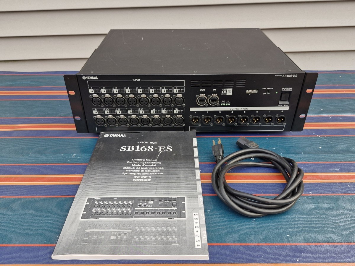 Yamaha SB168‑ES EtherSound 16x8 Stage Box – Powers On, Not Fully
