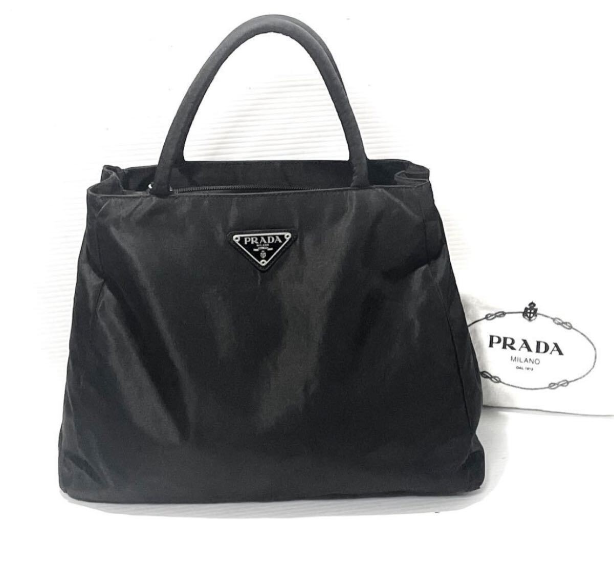 Prada Nylon Tessuto Black Tote Bag Vintage Authentic