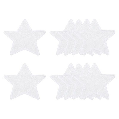 10 PCS 2.6x2.4 Inch White Sequin Star Iron-On Patches for Clothing Repair