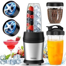 Colarlemo 12-Piece Smoothie Blender Maker 25,000 RPM Personal Small, Silver