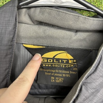 GoLite Goose Down Puffer Jacket Mens Large Black Full Zip Hiking