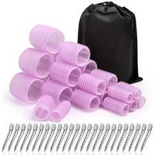 Rollers Hair Curlers Set of 48 with 24 Curlers 6 Jumbo, 6 Large, 6 Medium, 6 Sm