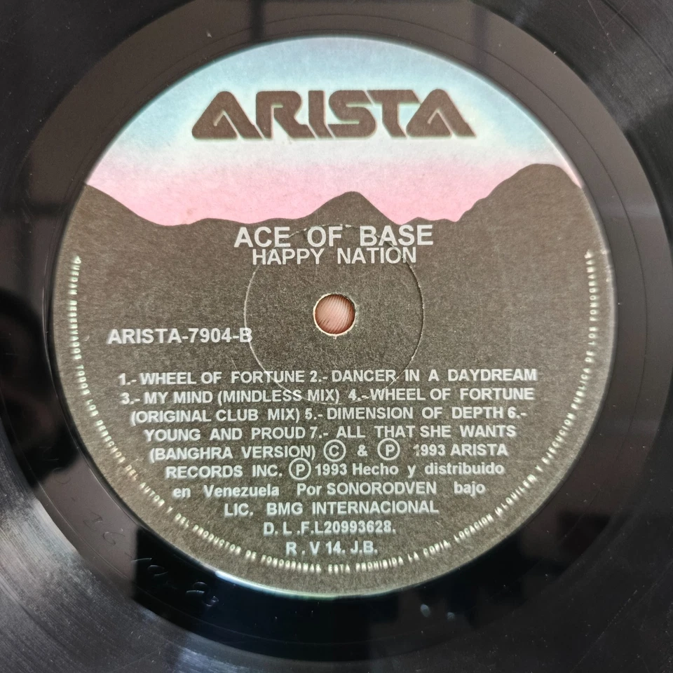 Ace Of Base ‎– Happy Nation [1993] Vinyl LP Synth-pop Arista Rare Version - Image 4 of 4
