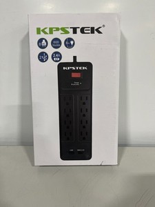KPSTK 8 Outlet Surge Protector power strip with 2 USB Ports-NEW SEALED