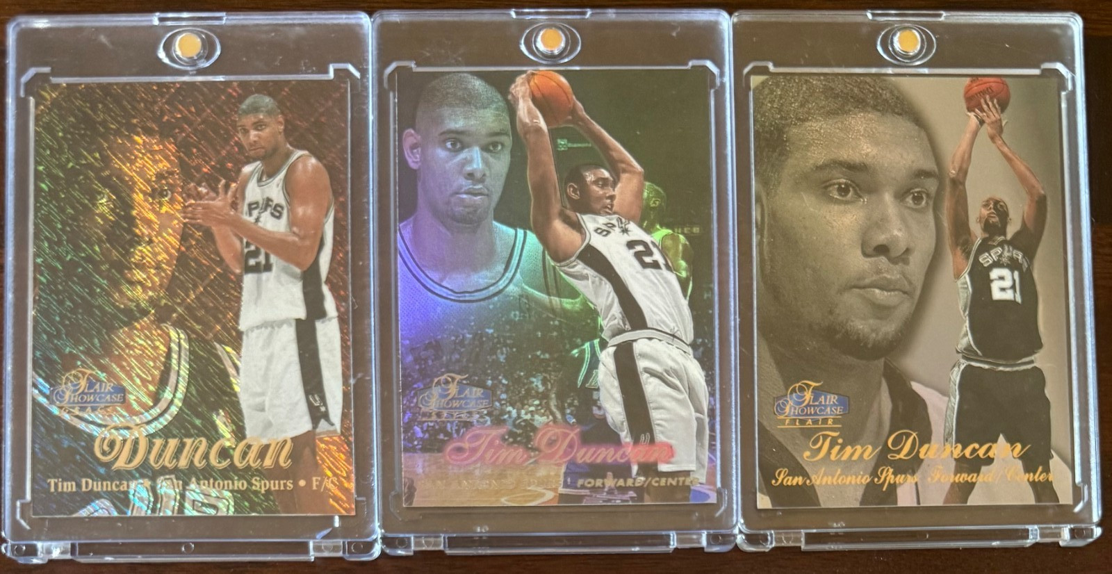 1997 Flair Showcase Tim Duncan Row 1, 2, 3, RC Lot 🔥🔥🔥