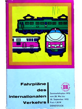 Eisenbahn Fahrplan internat. Verkehr Sommerfahrplan 1972 Deutsche Reichsbahn