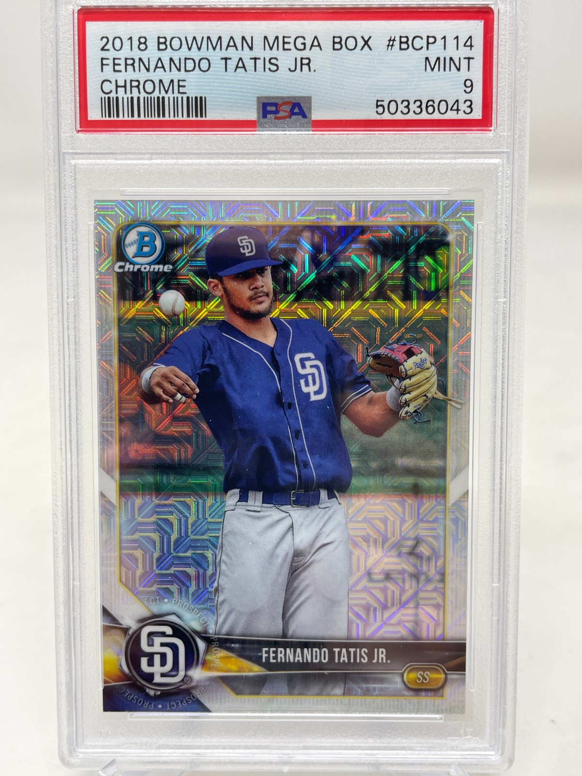 2018 Bowman Mega Box #BCP114 Fernando Tatis jr Chrome PSA 9 view 4
