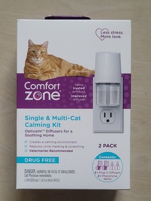  Comfort Zone Single & Multi-Cat Calming Kit 1 Plug In & 1 Diffuser, mone Refil