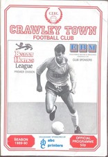 Crawley Town V Gravesend & Northfleet - 1989/90 Beazer Homes Premier - 05-Sep-89