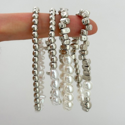 4pcs/set Imitation Pearl Bracelets Vintage Irregular Bracelet Jewelry Gift - Picture 4 of 6