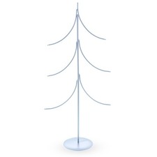 6-Arm Tiered Tree Silver Metal Ornament Display Stand 14 Inches Poland 