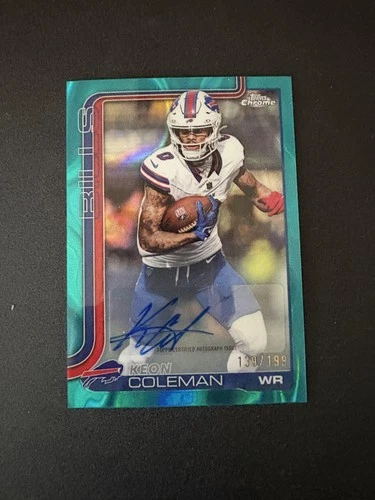 2025 Topps Chrome Keon Coleman Aqua Lava Refractor (RAW)