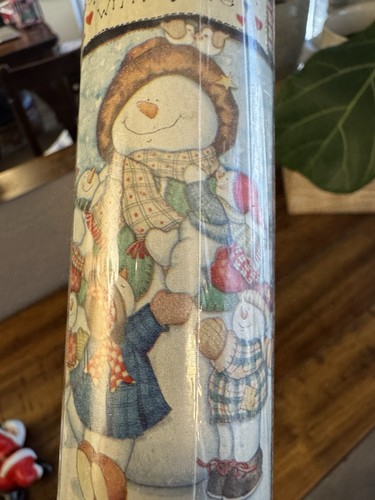 Vtg Finishing Touch Christmas Wrapping Paper SNOWMEN Red Gingham MaryE Lk 40 SQ - Picture 2 of 14