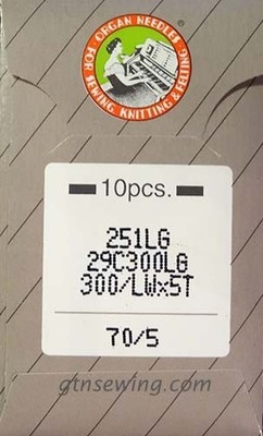 INDUSTRIELLE BLINDSTICH SÄUMEN FÄLLMASCHINENNADELN 251LG, LWX5T GRÖSSE 70/5