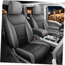 Leather F150 Seat Fit 2015-2025 Ford F150 XL XLT STX F150-Black Gray-2015/2025