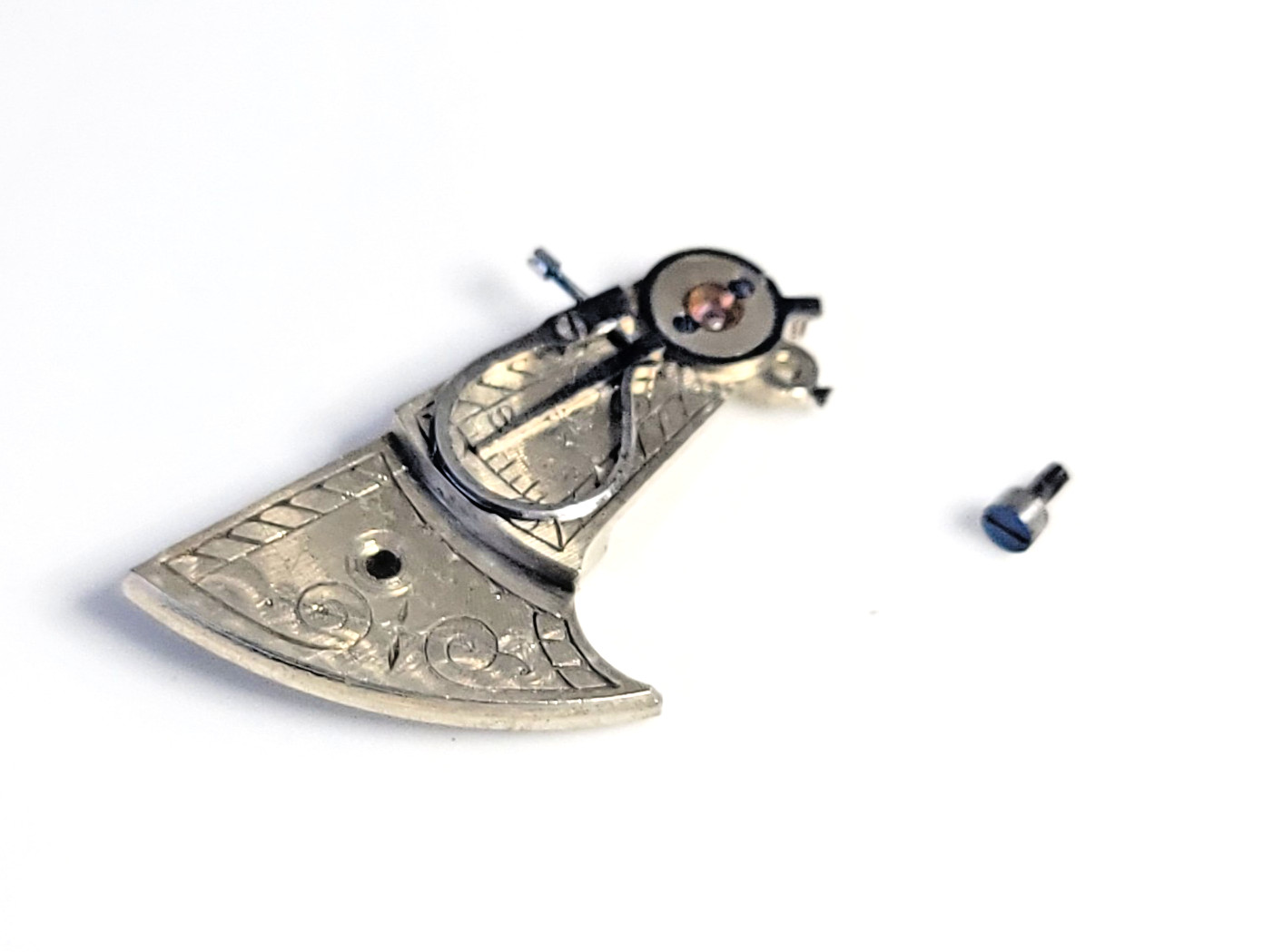 B95: Illinois Model 6 18s Pocket Watch Balance Cock Bridge w Regulator & Screw