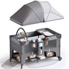 4 in 1 Baby Bassinet,Pack and Play,Bedside Crib Sleeper,Baby Bassinets Bedsid...