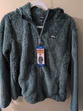 Eddie Bauer Kids L 14/16 Youth High Pile Hooded Fleece Jacket Green