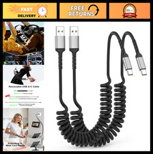 Coiled USB A to USB C Cable 2-Pack, 3ft Fast Charging for Android Auto  CarPlay