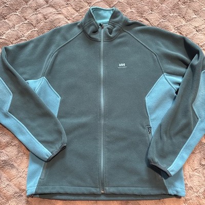 Helly Hansen HH Full Zip Jacket Green Blue Colorblock Mens Size Medium
