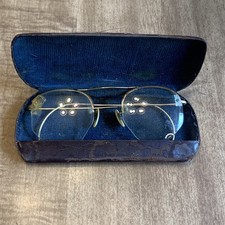 Antique Artcraft 12K GF Gold Fill Rimless Eyeglasses 1930s With Case