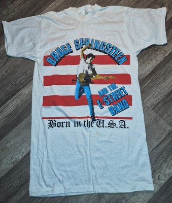 Bruce Springsteen Born in the USA Tour 1985 E Street Band Medium White T-Shirt 