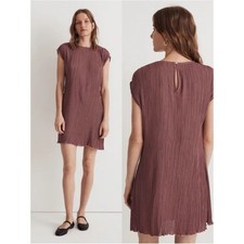Madewell Plissé Mini Tee Dress - Pressed Grape Women's