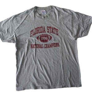 T-shirt Vintage Florida State Seminoles – Années 90 – Gris évasé, Manches Longues, Taille XL