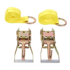 2 Set 6x Lasso Wheel Lift Straps Tow Truck Tie Down 2 Ratchets J Finger Hooks