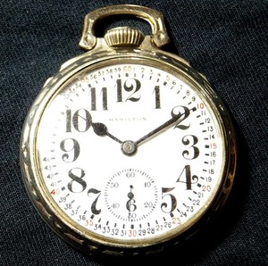 HAMILTON 992 SIZE 16 RAILROAD GRADE 21 JEWELED MEN'S POCKET WATCH