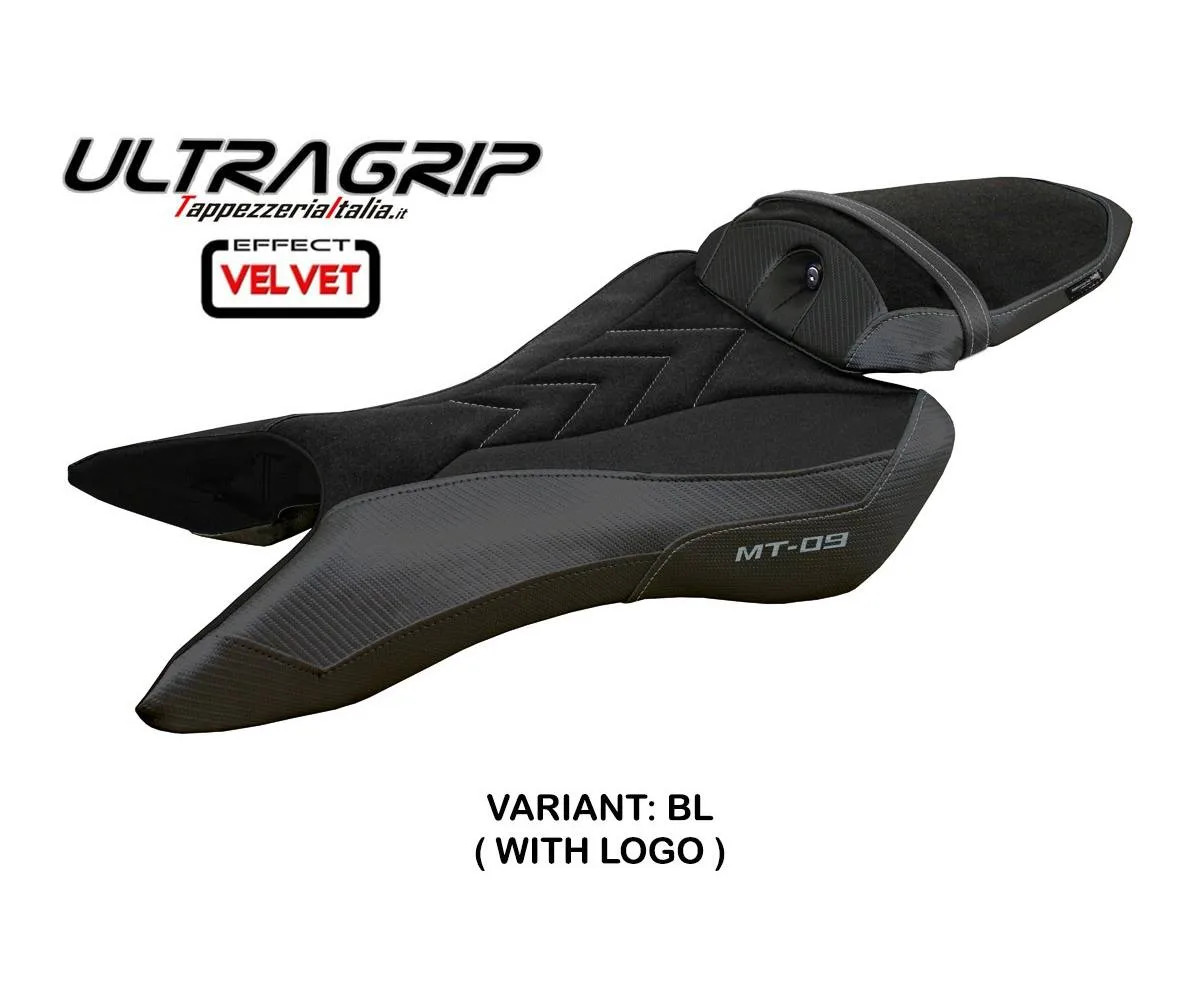 Seat cover Mus Velvet UGrip Black + logo Tpz compatible YAMAHA MT-09 2024 2026