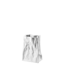 ROSENTHAL "Do Not Litter" Vaso Sacchetto Rettangolare Bianco 14cm Porcellana