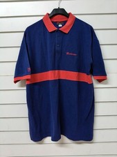 Budweiser Pullover Polo T-Shirt Men's XL Blue & Red Collar Neck Short Sleeves