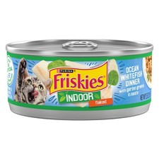 Indoor Cat Food Flaked Ocean Whitefish Dinner with Garden Greens 24 Cans