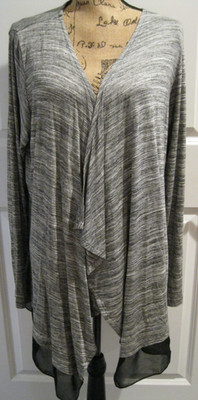 A.N.A. A NEW APPROACH LIGHTWEIGHT LONG SLEEVE WOMAN's JACKET SIZE OX GRAY  BLACK