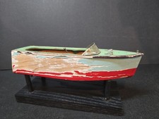 XC Vintage Wooden Battery Operated Toy Boat-See Details US Seller