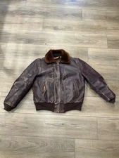 VTG Hercules Men's 50s Brown Steerhide Leather Moto Jacket Sz 44 Sears Roebuck