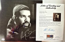 DRAKE SIGNED AUTOGRAPHED SCORPION ALBUM AUBREY GRAHAM PSA COA RARE AUTO GRADE 10