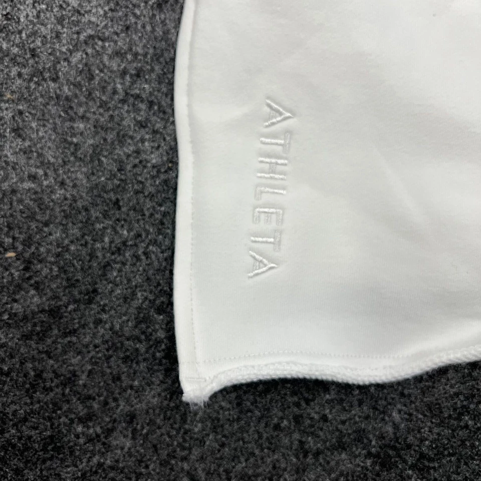 ATHLETA 重量级 Terry 超大连帽衫女式 S 码白色 764221 — 第 3/4 张图片