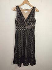 Ann Taylor LOFT Black Lace Overlay Dress Size 4 Womens Sleeveless Midi