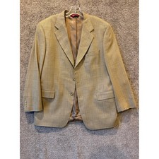 JOS A BANK Mens Plaid Blazer Sport Coat Jacket Silk Wool Blend Size 42S